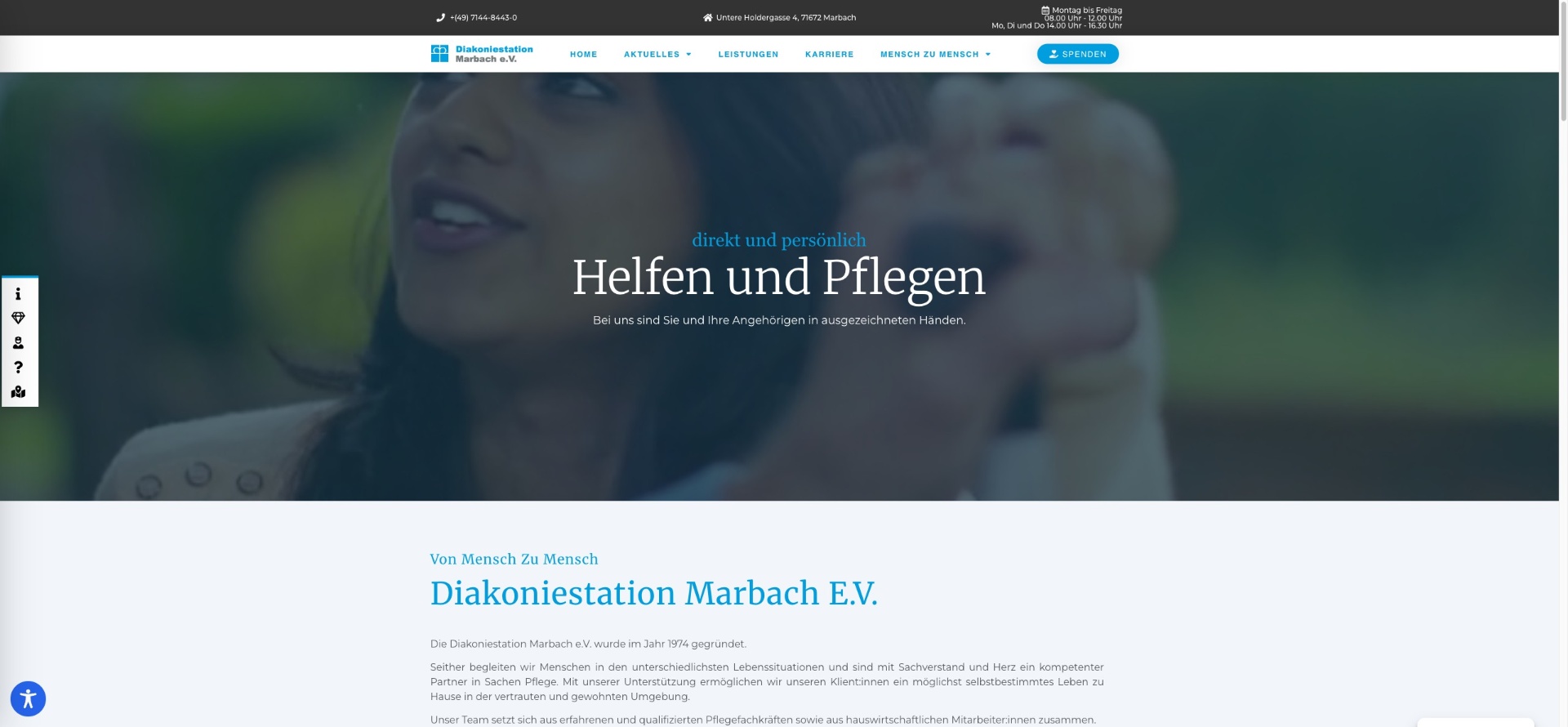 Diakoniestation Marbach — website by RAVARO